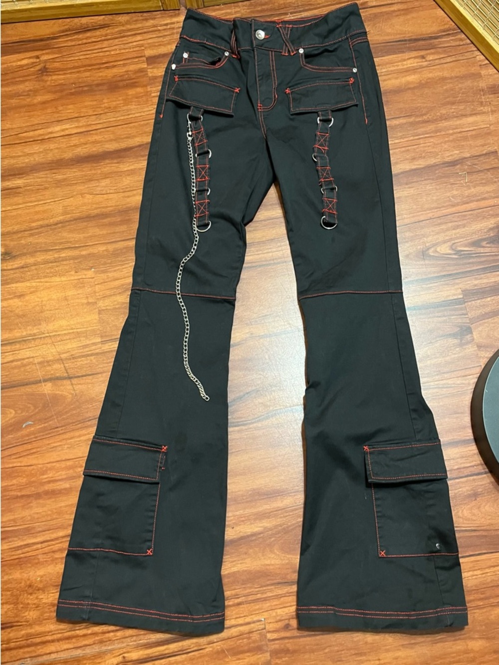 Vintage Y2K Hot Topic Juniors/Womens Black Red Pants Goth Punk TRIPP NYC Style 3